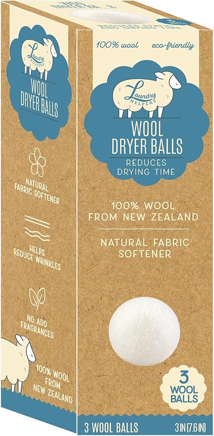Wool Dryer Balls with Mesh Laundry Bag by Unknown