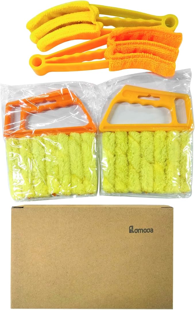 4 Pcs Window Venetian Blind Cleaner Duster Tool 7 Finger Blind Rush and Shutter - Image 6