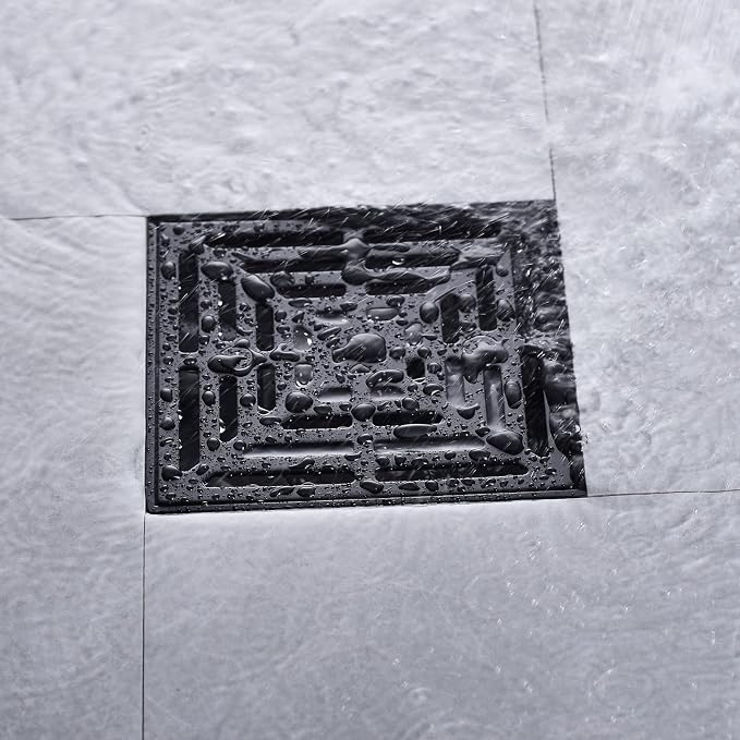 RANDOM 4 Inch Black Shower Drain Square - Image 9