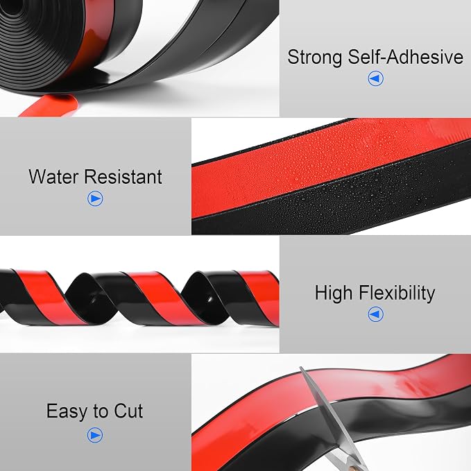 ToLanbbt Weather Stripping Silicone Door Seal Strip 1 in x 20 ft Door Draft - Image 5