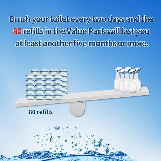 80Pcs Toilet Wand Refills for Disposable Toilet Bowl Brush Scrubber Cleaner - Image 4