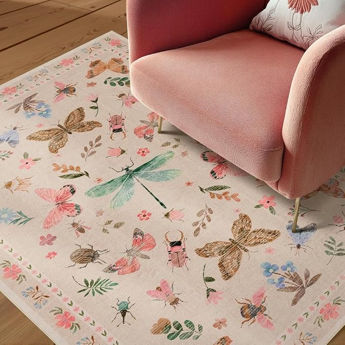 2x3 Washable Rug, Small Door Mat Floral Entryway Rug, Boho Front Door Mat - Image 3