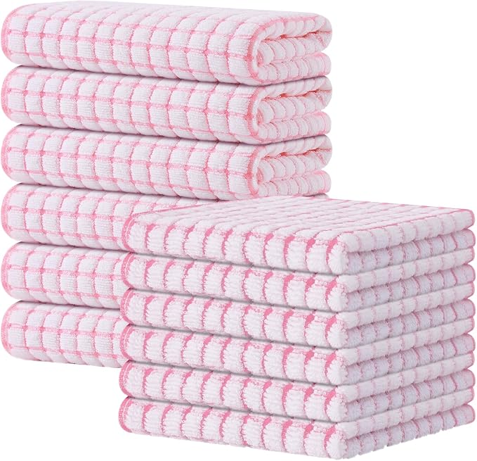 Kitinjoy Cotton 12 Pack Kitchen Towels and Dishcloths Sets, 16 x 25 Inch & 12 X by Kitinjoy