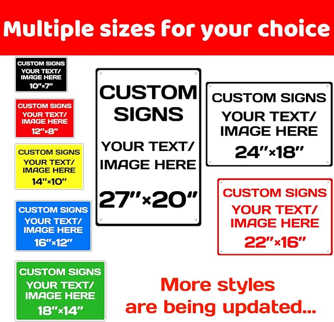 custom signs, Aluminum Weatherproof Metal Sign Multiple Sizes Custom - Image 5