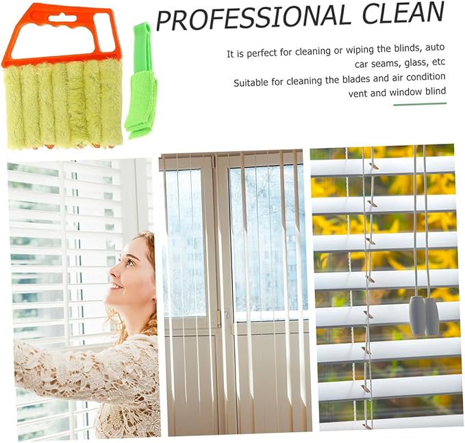 CLISPEED 2pcs Handheld Blinds Cleaning Brush Window Shutter Cleaner Brush - Image 7