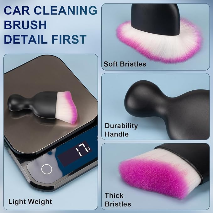 2 PCS Car Interior Detailing Brush, Auto Car Dusting Brushes, Soft Bristles - Image 6