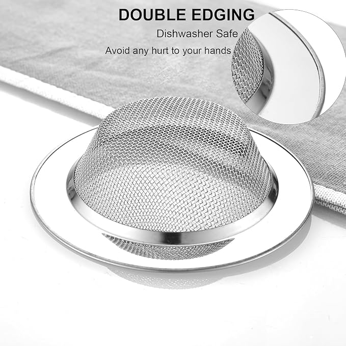 LASSHSWA 2 PCS Kitchen Sink Strainer Stainless Steel, Kitchen Sink Drain - Image 3