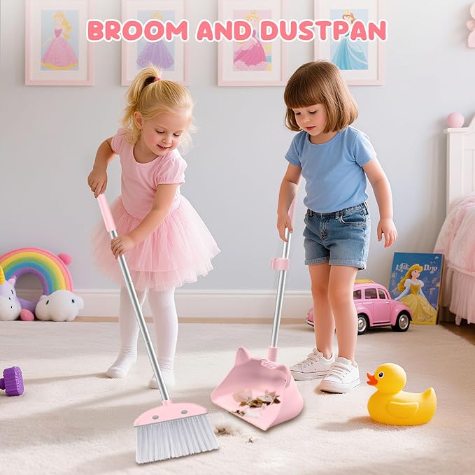 Mini Broom with Dustpan for Kids, 28-in Handle Kids Broom and Dustpan Set for - Image 6