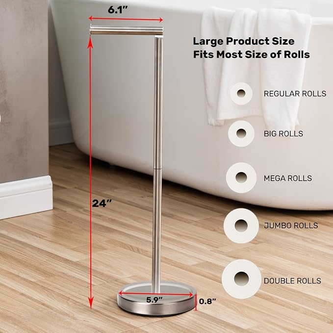 Toilet Paper Holder Stand Bathroom Toilet Paper Storage - Image 6