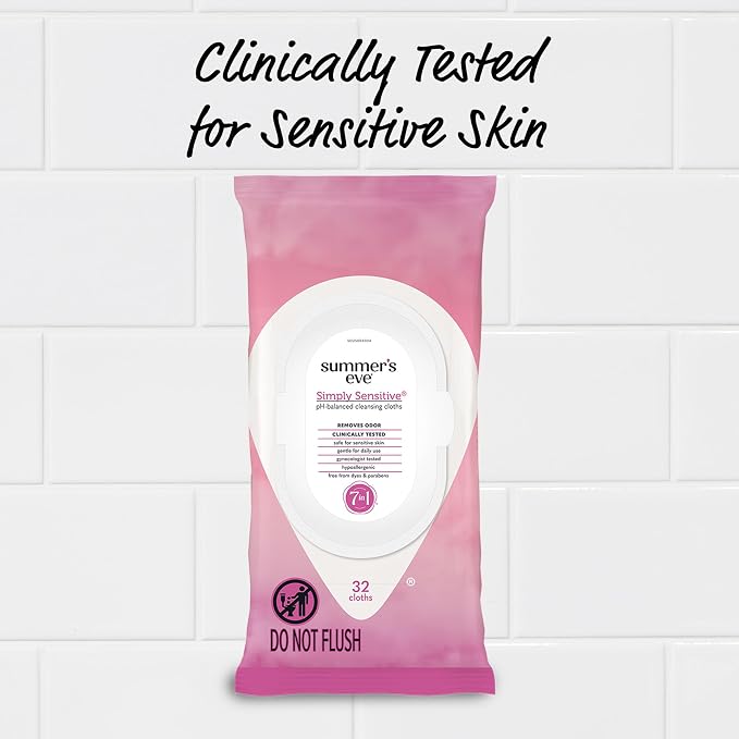 Summer's Eve Simply Sensitive Feminine Wipes, Gentle pH-Balanced Micellar Water - Image 4