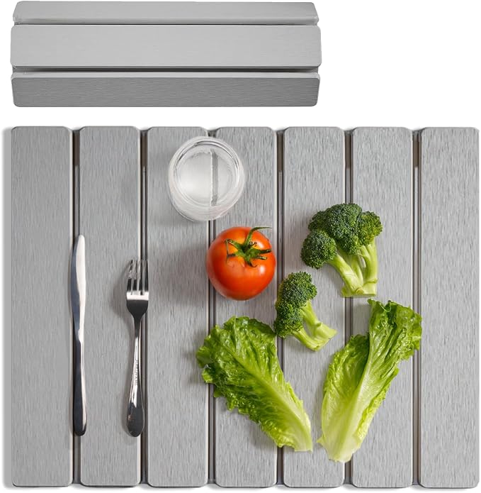 Meowoo Stone Drying Mat for Kitchen Counter, 15.7"x11.8" Foldable Diatomaceous by MeowooOfficial