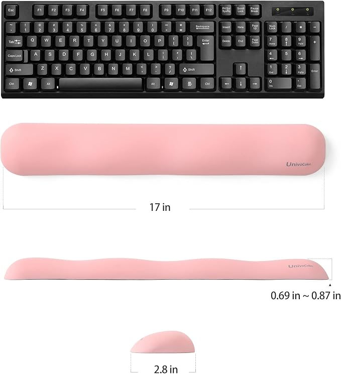 UnivoColors Design-Wave Set of Wrist Rest, Artificial Sheepskin+Memory - Image 5