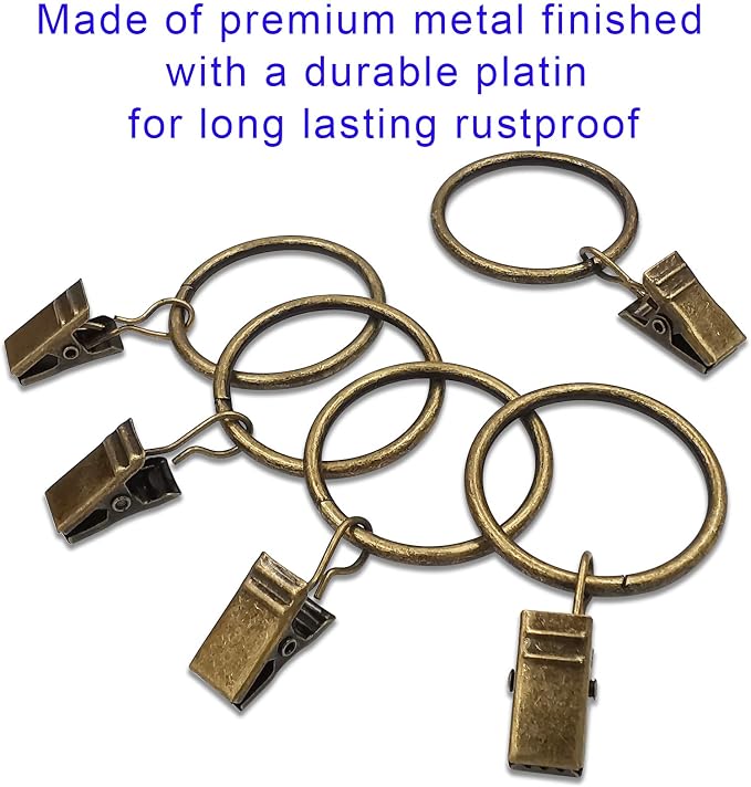 90 Pack Curtain Rings with Clips, Drapery Clips with Rings, Drapes Rings 1.26 - Image 7