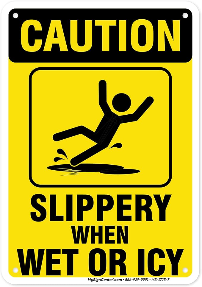 Caution Slippery When Wet Sign or ICY Sign, Indoor/Outdoor Use, USA MADE By My by MySignCenter