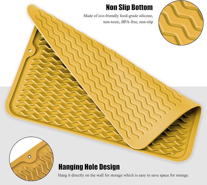 Large 14" x 11" Silicone Dish Drying Mat - Image 4