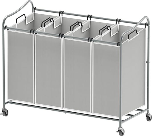 Simple Houseware 4-Bag Heavy Duty Laundry Sorter Rolling Cart by SimpleHouseware