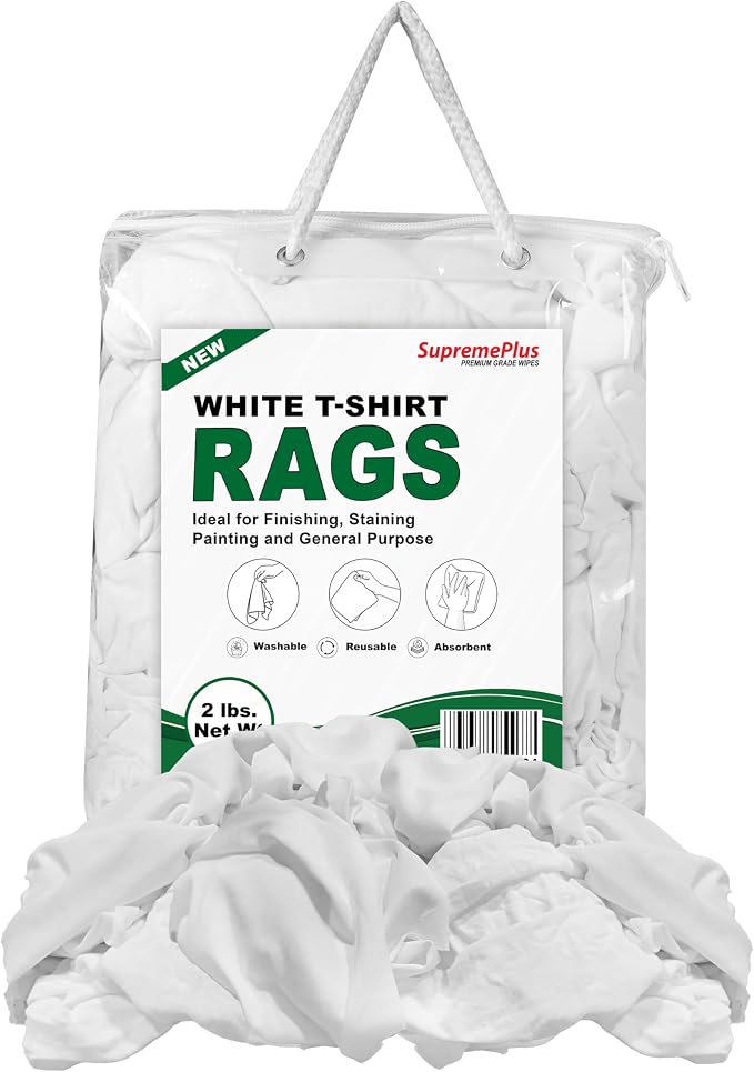 Premium White T-Shirt Cleaning Rags – White Cotton Rags by SupremePlus