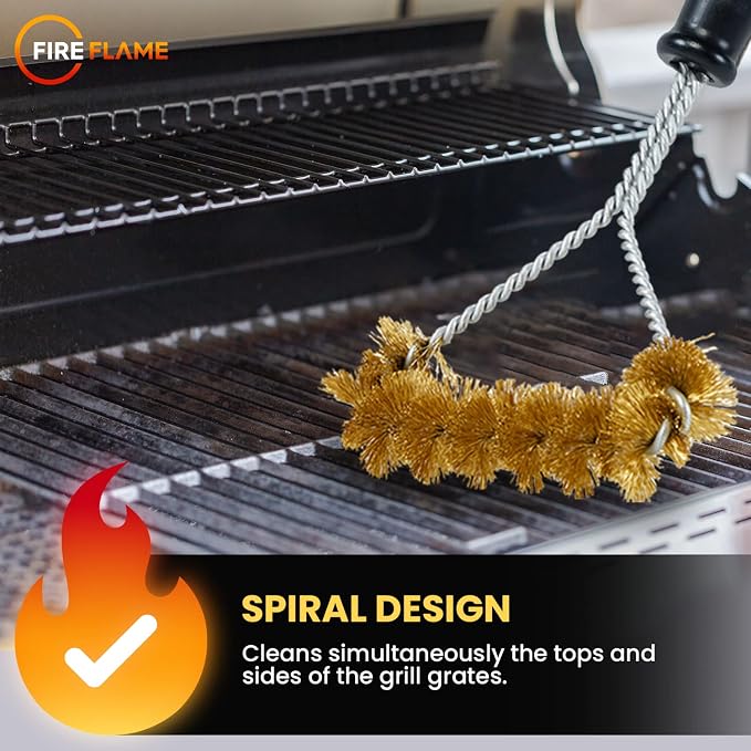 Fireflame BBQ Grill Brush – Non-Scratch Brass Bristles - Image 7