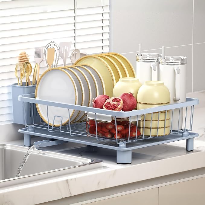 Blue Dish Drying Rack, Dish Rack, Space-Saving Dish Racks - Image 6