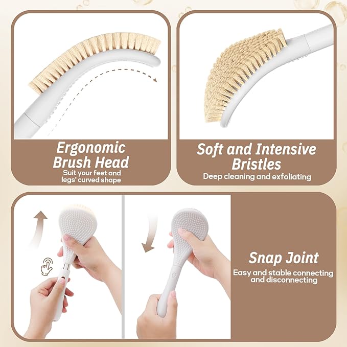 New Foot Brush with Adjustable Long Handle, 3-in-1 Foot Scrubber - Image 3