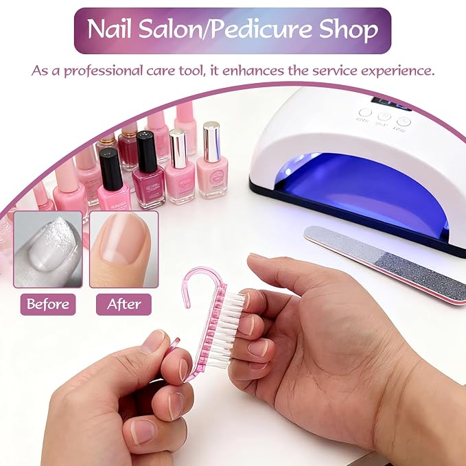 8PCS Nail Brush Cleaner Set – Handle Grip Fingernail Scrubber Brushes - Image 5