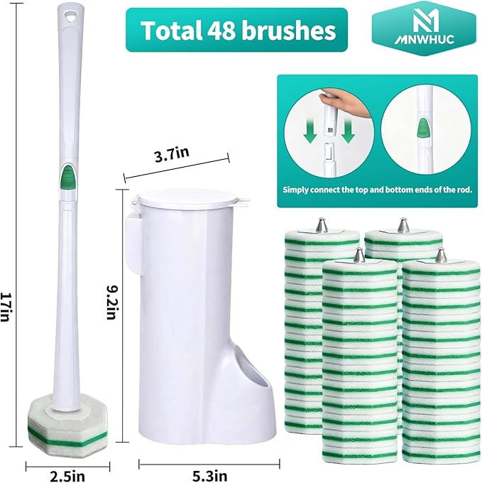 Disposable Toilet Brush, Toilet Bowl Cleaning System - Image 2