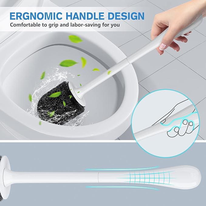 Toilet Brush 2 Pack, Toilet Bowl Brush - Image 3