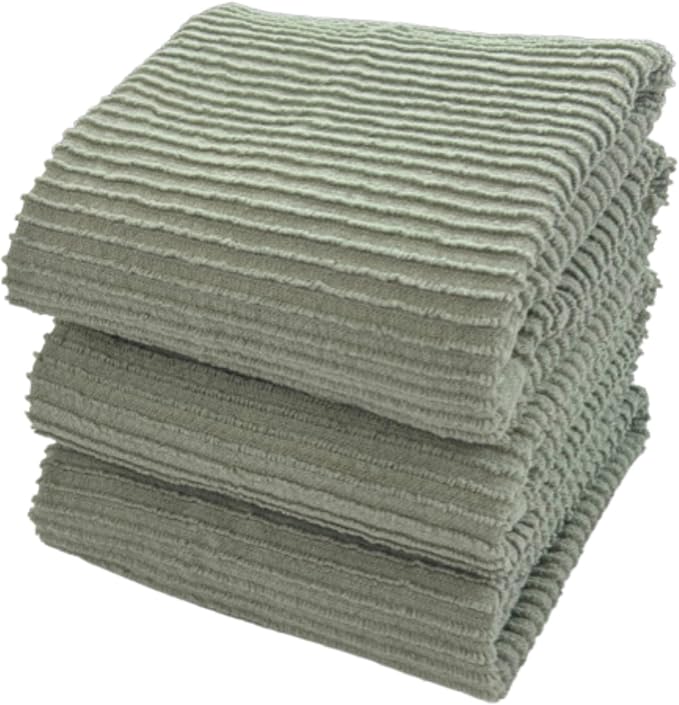 Serafina Home Sage Green Kitchen Dish Towels 100% Cotton Cloth Soft Cleaning by SerafinaHome