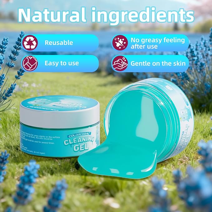 COLORCORAL Car Cleaning Gel, Reusable Dust Cleaning Gel - Image 9
