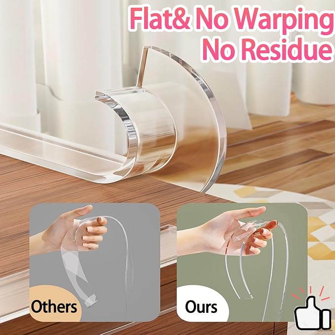Clear Soft Corner Protectors for Furniture Strip, 1.8in x13FT, Sharp Edge & - Image 5