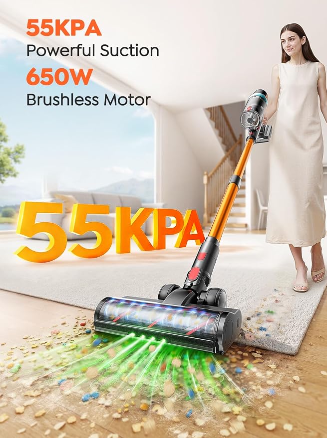 Cordless Vacuum Cleaner, 650W 55KPA 70Mins Vacuum Cleaners - Image 2
