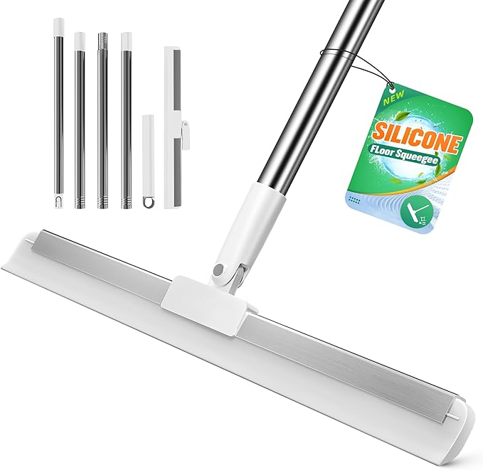 Silicone Squeegee for Floor, 180° Rotating Squeegee Broom, Floor Squeegee by Unknown