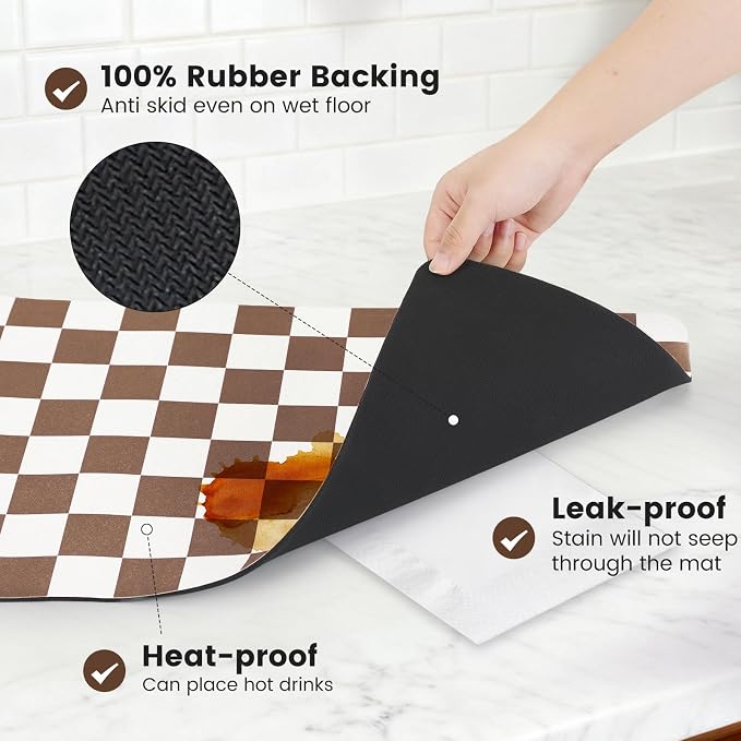 12" x 20" Checkered Dish Drying Mat - Image 6