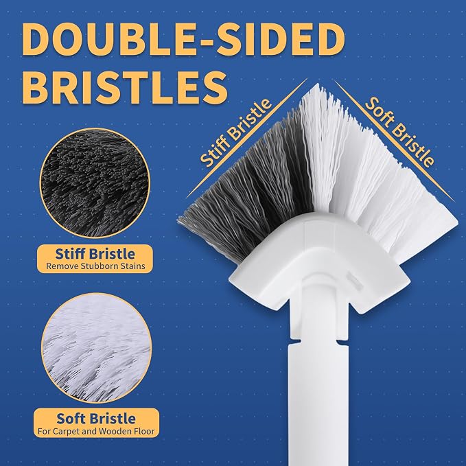 BOOMJOY Grout Brush with Long Handle, Double-Sided with V-Shape Stiff Bristles - Image 3