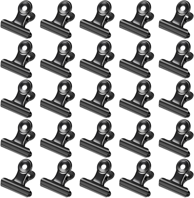 30 Pack Bulldog Clips 0.87 Inch Small Hinge Paper Clips Metal Hinge Clips by Orcielo