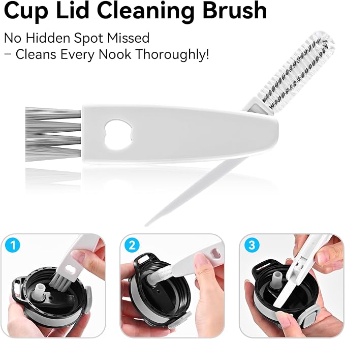 4 Pack Bottle Brush Cleaning Set, Including Long Handle Water Bottle Brush and - Image 6