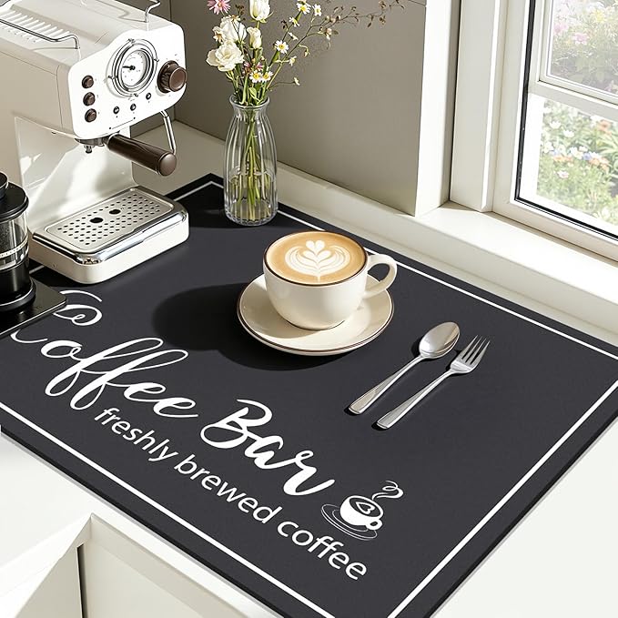 Findosom 12"x 20" Dish Drying Mat, Super Absorbent & Cuttable Coffee Mat - Image 4