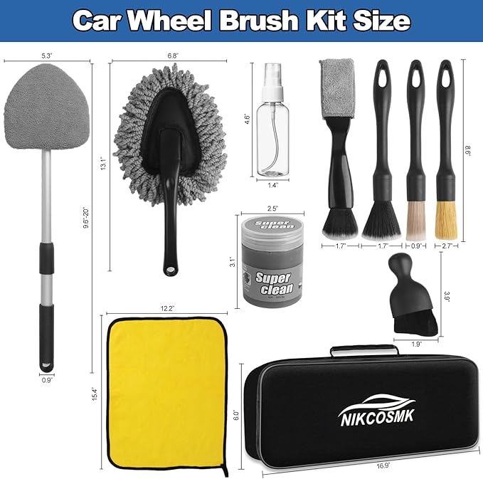 NIKCOSMK Windshield Cleaner Tool, Cleaning Gel & Microfiber Pads, All-in-One - Image 2