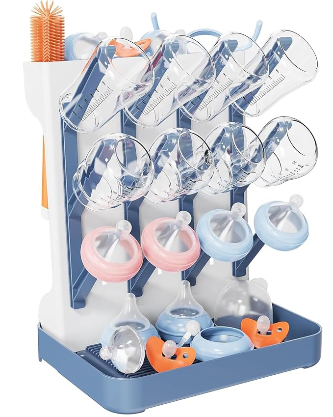 Baby Bottle Drying Rack, Vertical Bottle Rack Dryer Space Saving Bottle Drying by CandyHome