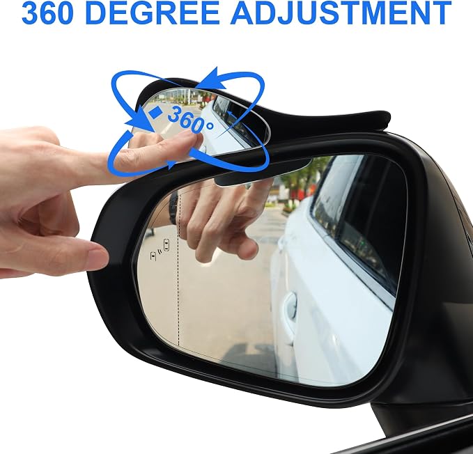 LivTee Blind Spot Mirror with Side Mirror Rain Guard, Carbon Fiber 2-in-1 Side - Image 4