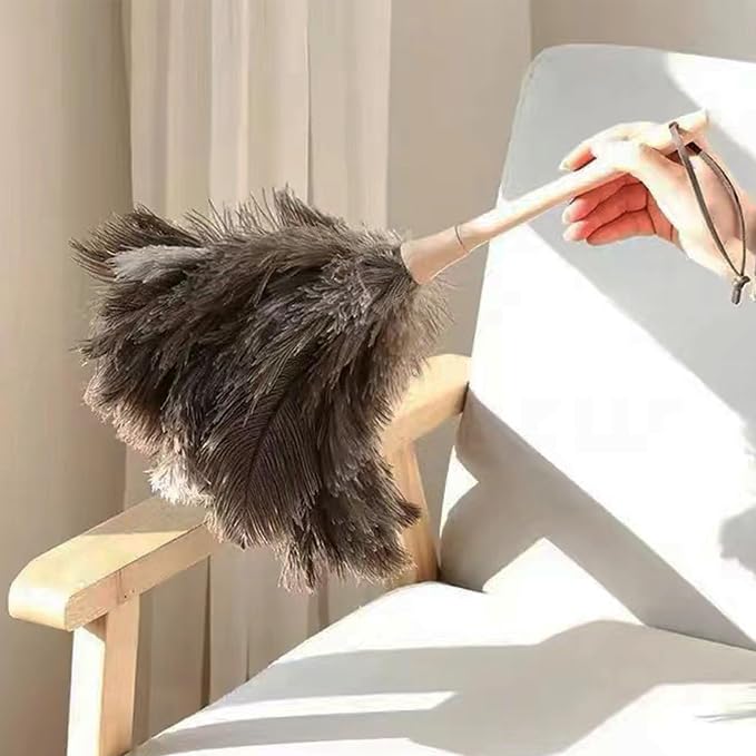 Ostrich Feather Dusters, Naturally Soft, Solid Wood Handle, 17.3'' Long - Image 6