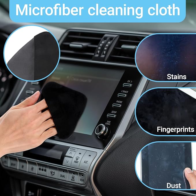 2Pcs Car Touch Screen Cleaner Cloth, 4.2"×4.2" Square Microfiber Car Screen - Image 6