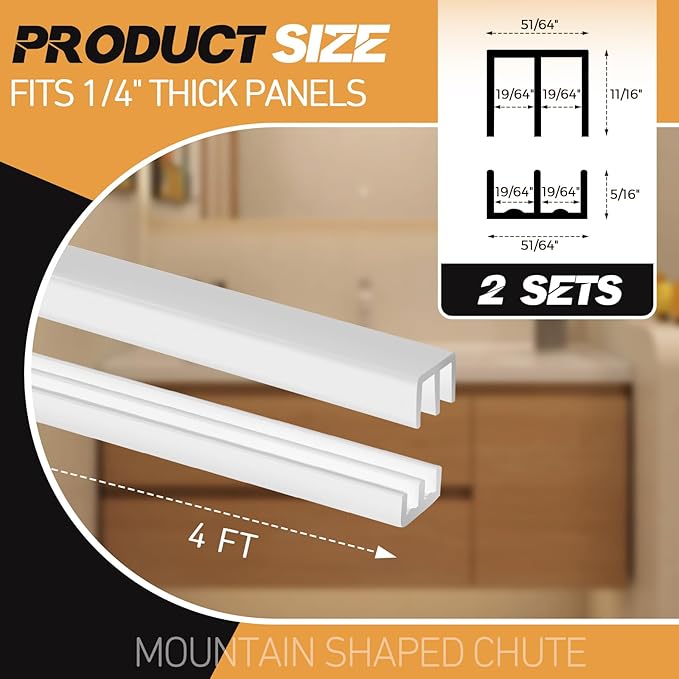Landical 2 Sets Plastic Sliding Door Track Set - Image 2