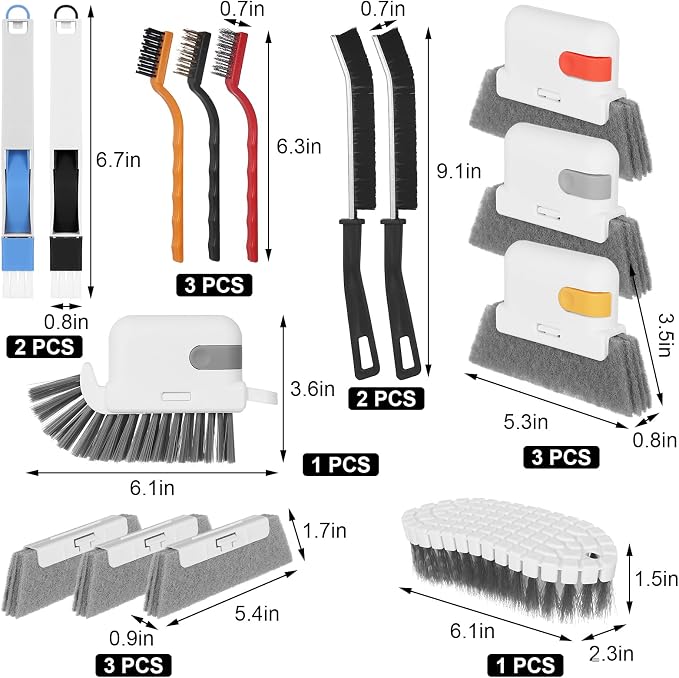 15 Pcs Window Groove Cleaning Brush Tool, Door Window Track Cleaner Groove Gap - Image 2