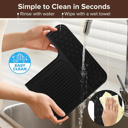 1 Pcs Top Mat for Ninja Luxe Cafe Espresso Machine ES601 & ES701, with Barista Towel and Coffee Cleaning Brush, Clean and Protects Top Surface, Anti-scratch, Non-Slip Silicone Coffee Machine Mat