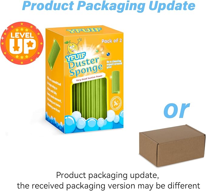 2-Pack Damp Clean Duster Sponge, Magic Sponge Eraser Baseboard Cleaner Tool - Image 4