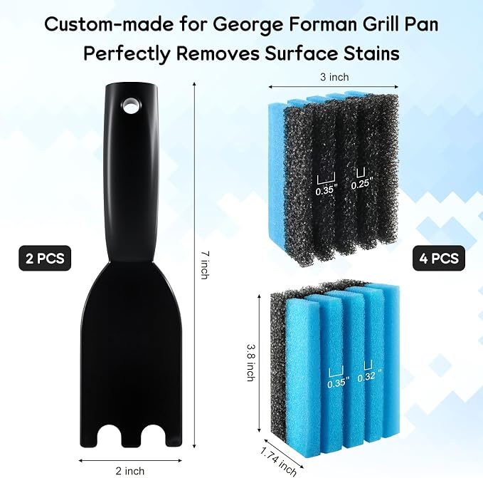 4-Pack Cleaning Sponge 12207 and 2-Pack Grill Scraper - Image 2