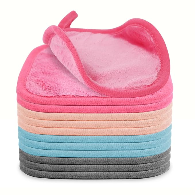 Makeup Remover Cloth 12 Pack, Ultra Soft and Reusable Microfiber Makeup Remover by Puomue
