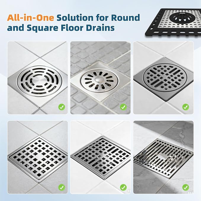 Hibbent Upgraded Shower Drain Hair Catcher, Shower Drain Cover - Image 8
