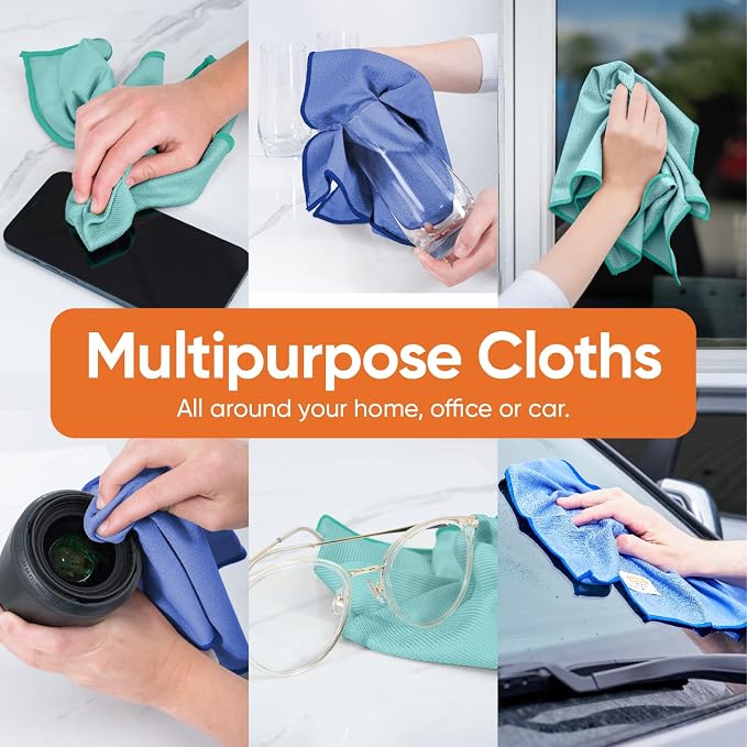 Superio Microfiber Glass Cleaning Cloth, Mirror & Window Miracle Cloth Lint & - Image 5